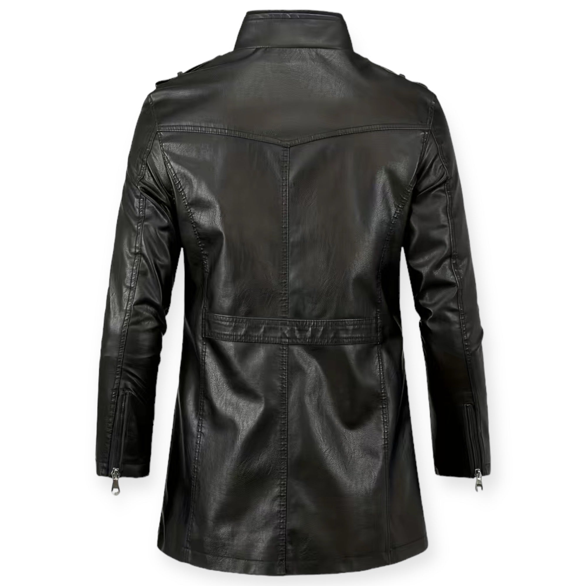 Phoenix Men high quality BLACK Leather Motorcycle Jacket